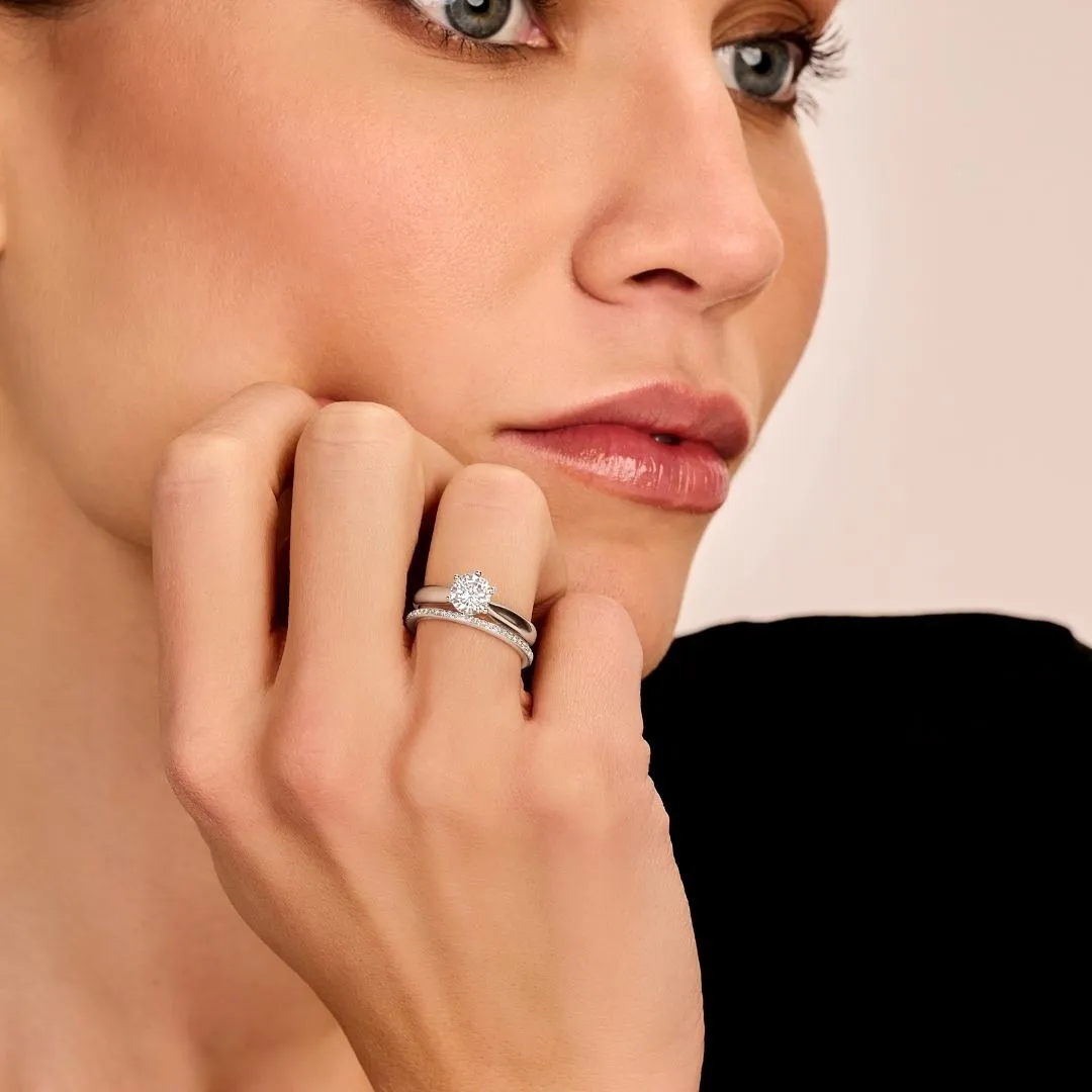 1.25 quilates anillo solitario diamante de oro blanco 