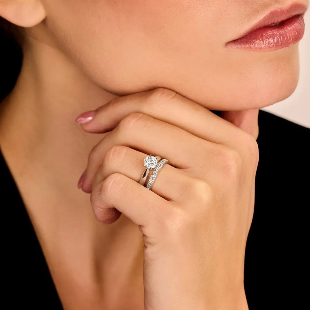 1.25 quilates anillo solitario diamante de oro blanco 