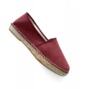 Alpargata artesanal para hombre Anserioja beige y burdeos An72