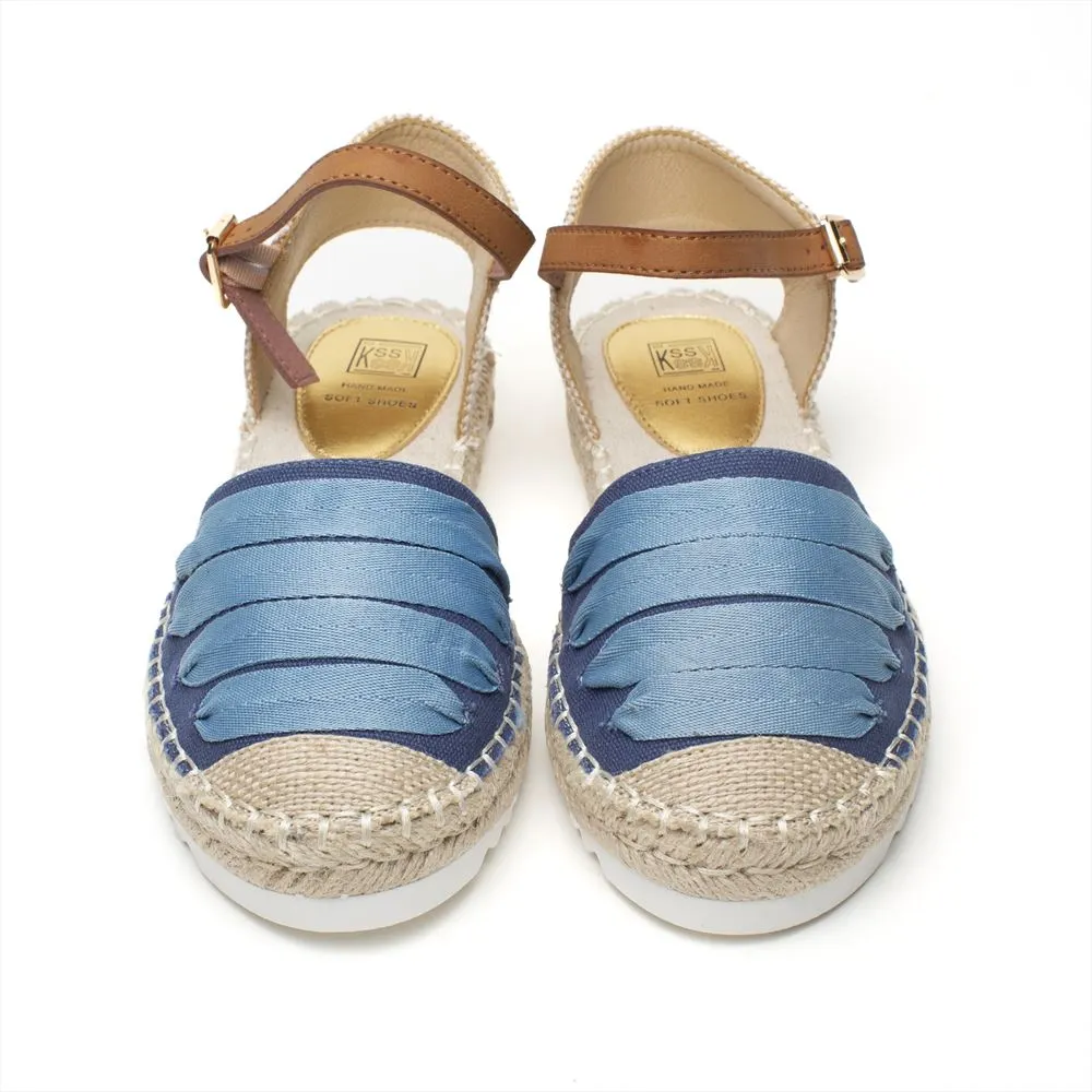 Alpargatas Esparto Mujer Azul Lazo