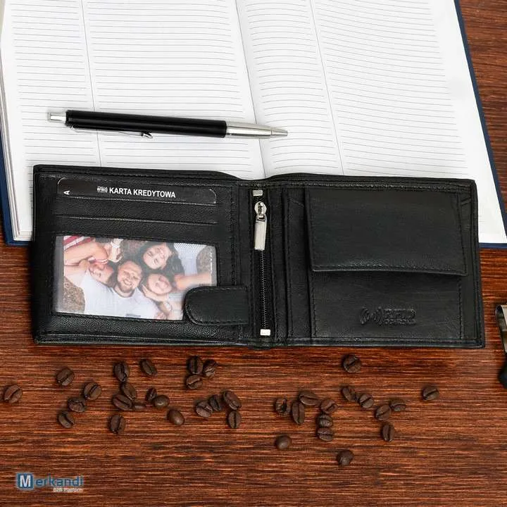 Billeteras de cuero al por mayor | Billetera de cuero genuino para hombre Beltimore