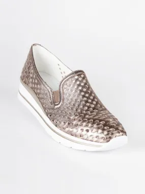 Bluerose Zapatillas sin cordones de piel para mujer