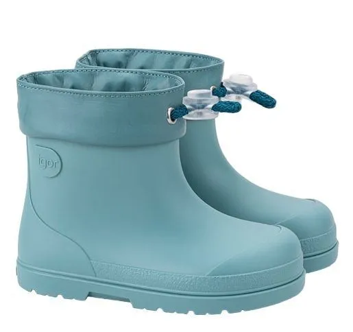 Botas de agua respetuosas Igor modelo Mendi color turquesa caña baja con cuello ajustable katiuskas muy comodas y flexibles calz