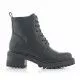 Botines tacón Owel negros con cremallera lateral y cordones