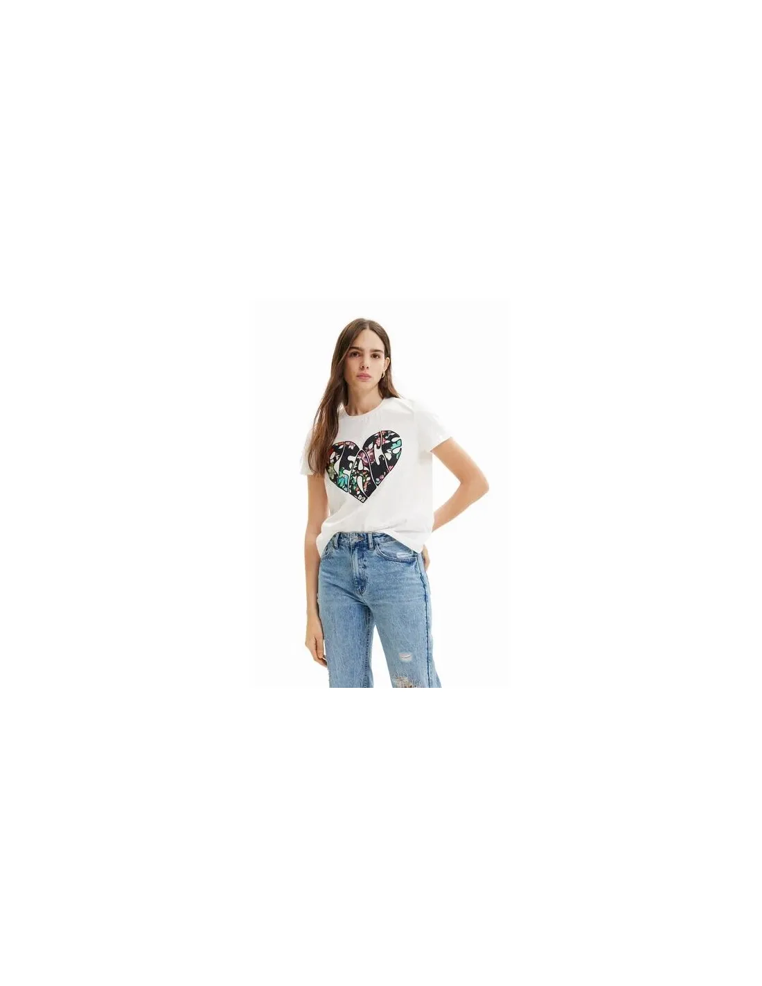Camiseta corazón Peace de Desigual