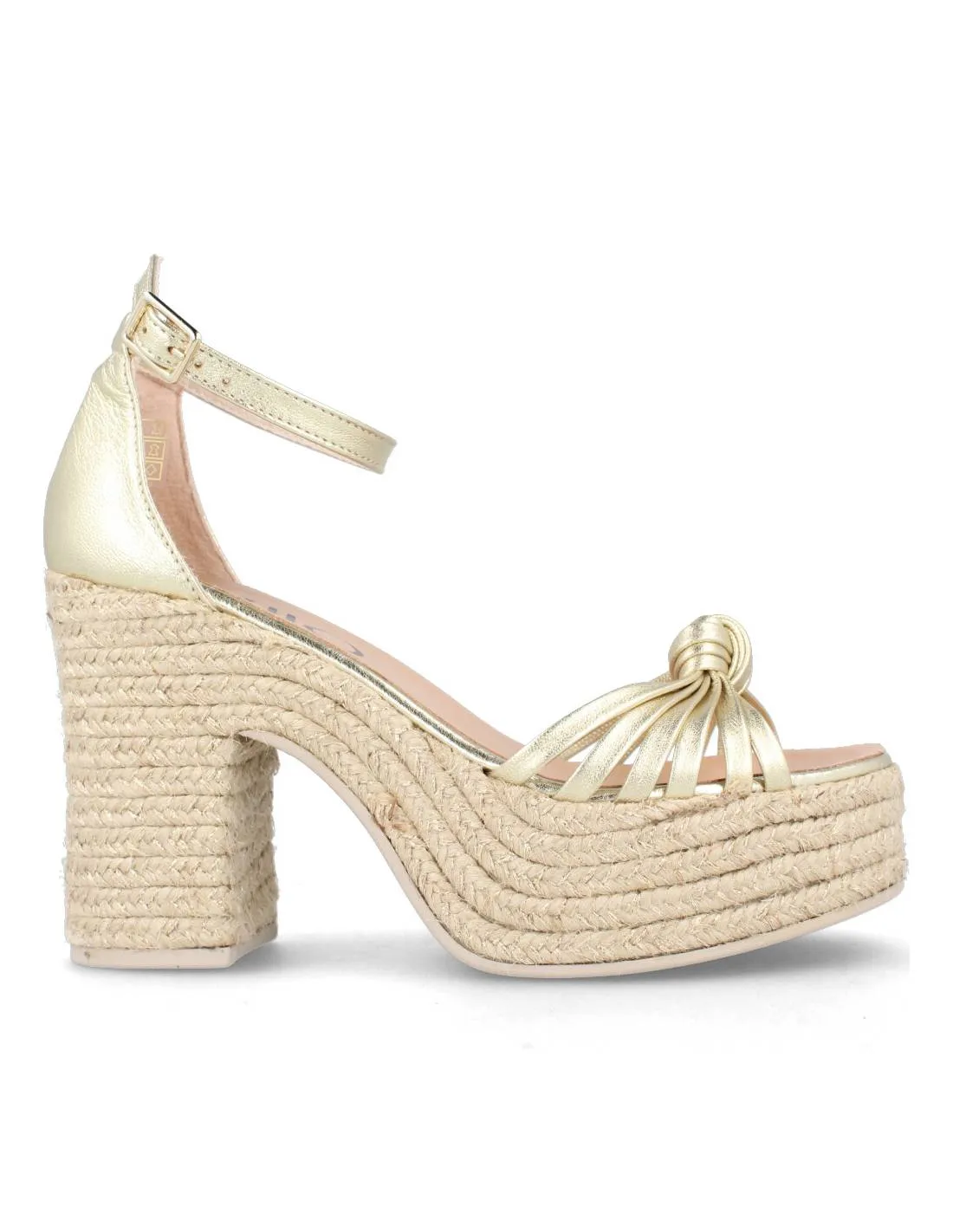 GAIMO  SANDALIA TACóN ESPARTO MELISSA ORO