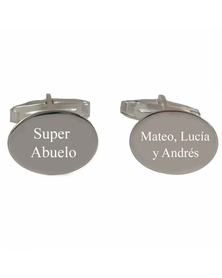 Gemelos de plata grabados para abuelos