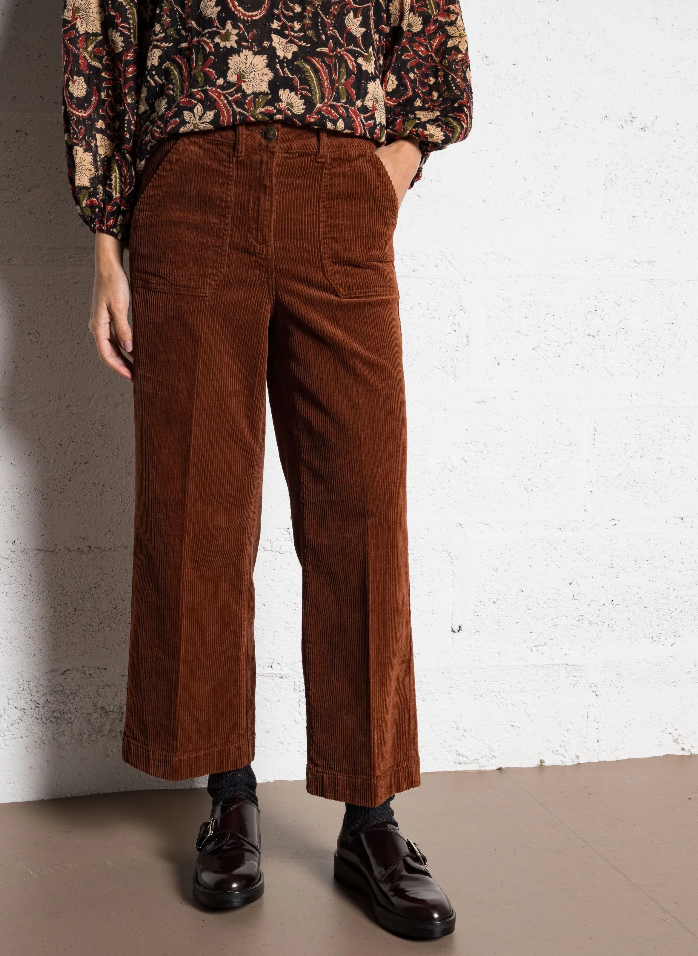 MAISON 123 SELYNA  PANTALóN CROPPED ANCHO EN BEIGE