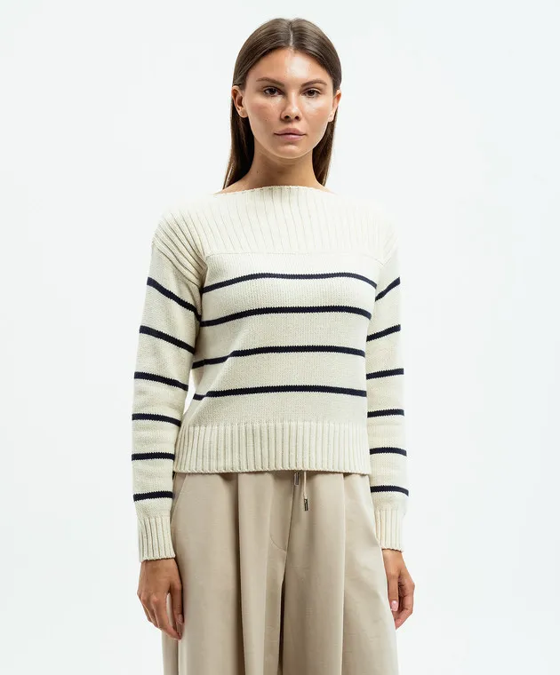 Max Mara Weekend AUSONIA beige striped sweater