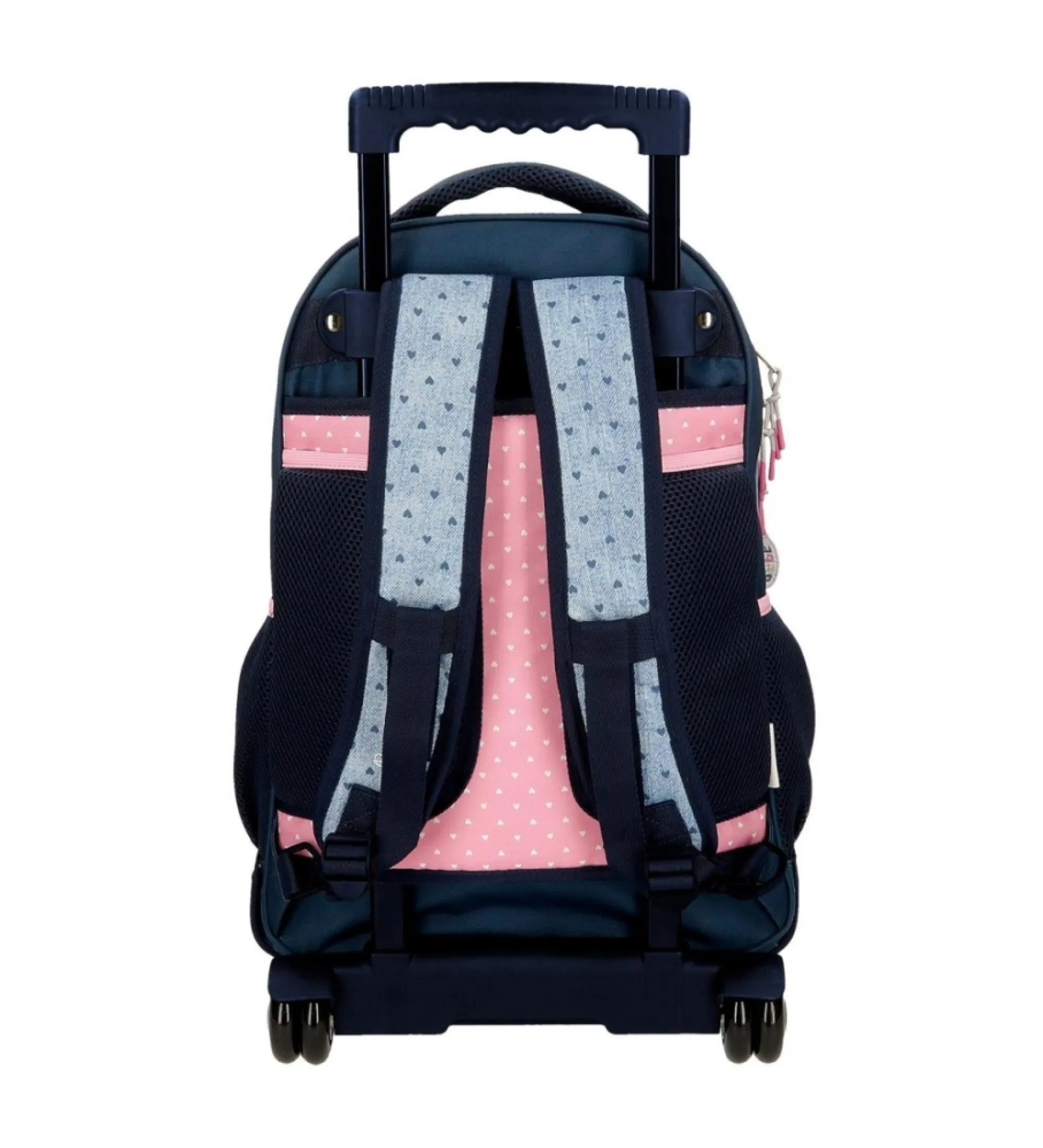 Mochila con ruedas Pepe Jeans Noni denim 2R azul, rosa