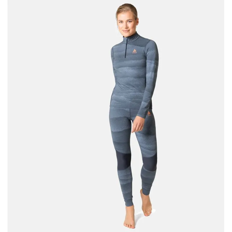 TOP TéCNICO ODLO BL TOP CUELLO TORTUGA L/S MEDIA CREMALLERA WHISTLER (FOLKSTONE GRAY  INDIA INK) MUJER