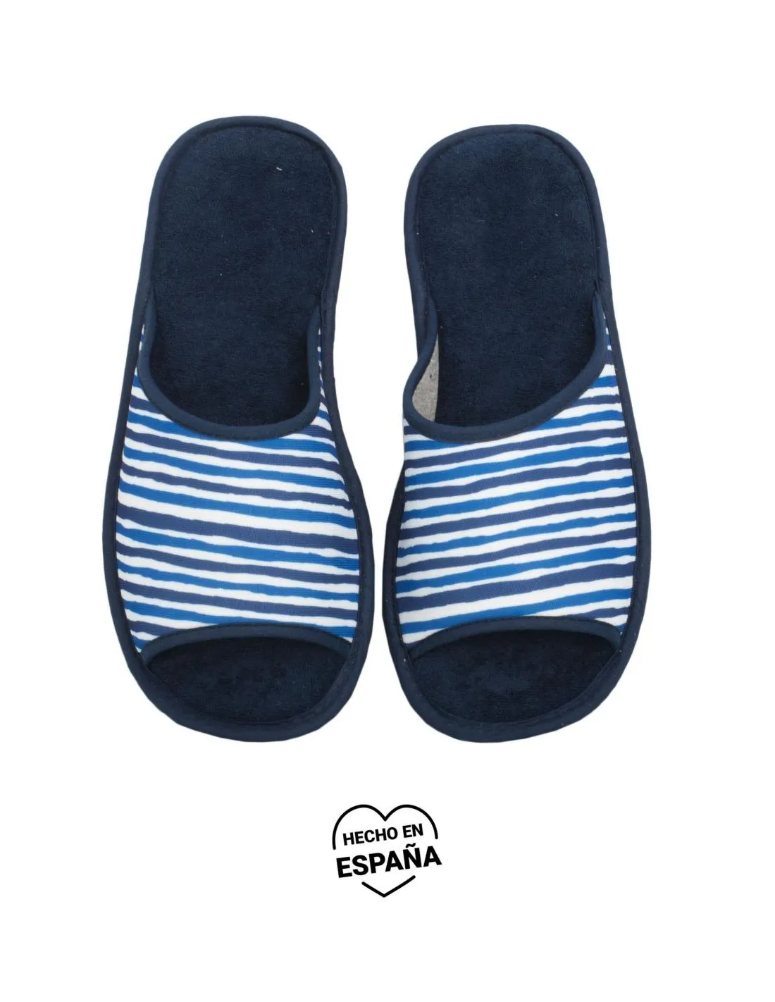 Zapatillas Casa Puntera Abierta Rayas